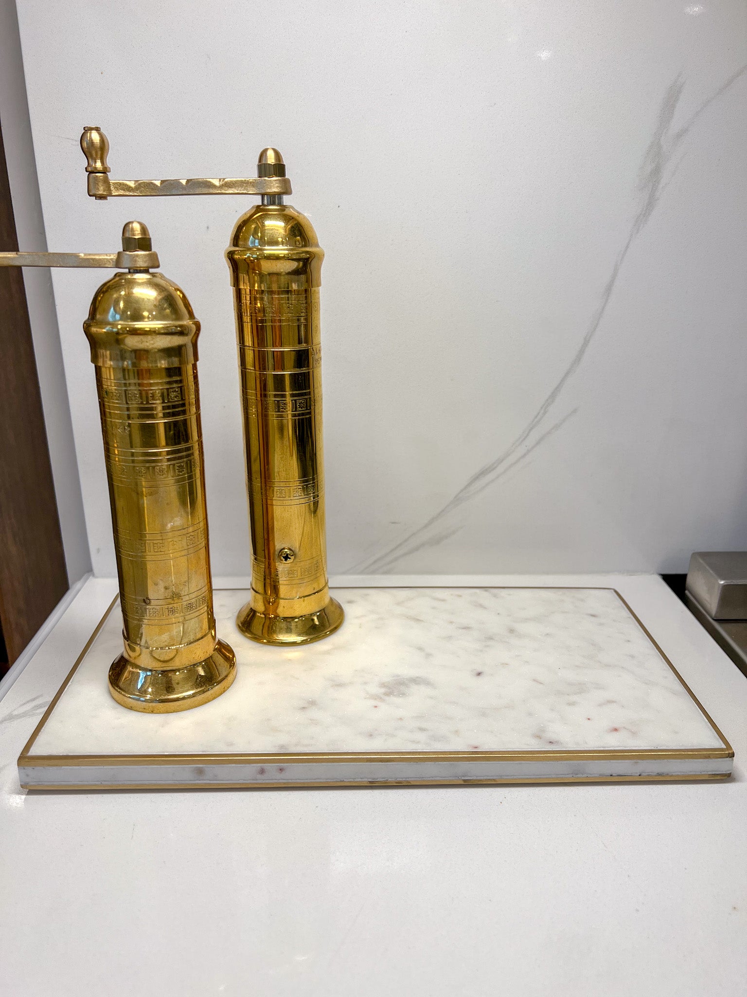 Marble Tray with Gold Trim