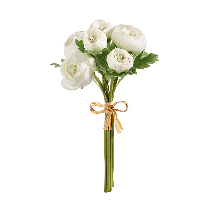 11" Real Touch White Ranunculus Bundle