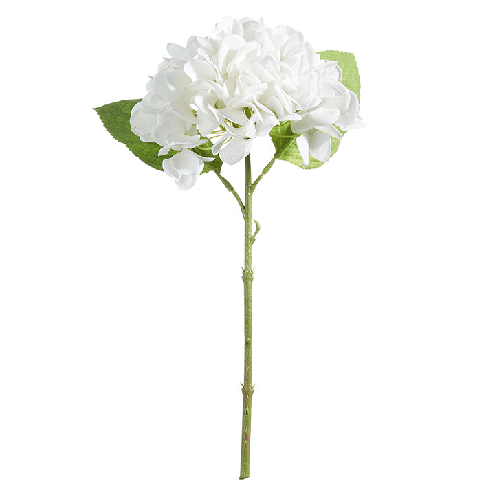 13" Real Touch White Hydrangea Stem