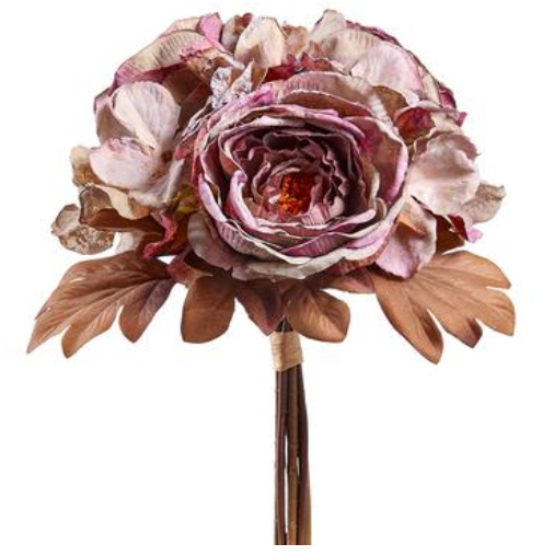 11" Rose/Hydrangea Bouquet (3 Colors)
