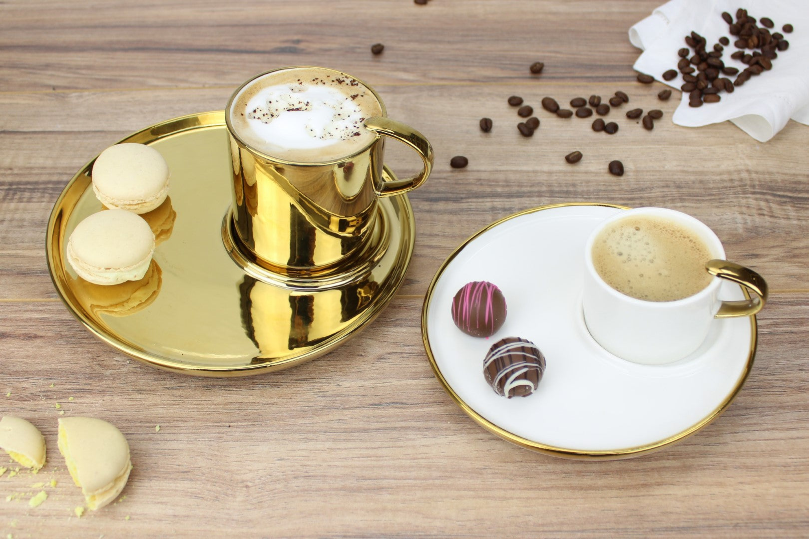 Gold Cappuccino Cup and Plate