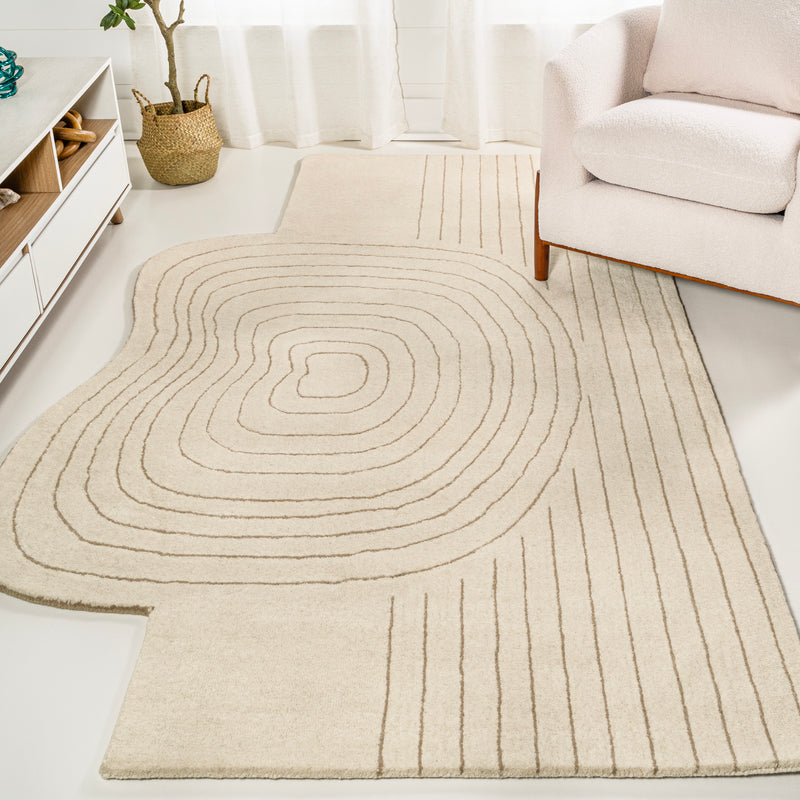 Bohemian Abstract Striped Handwoven Wool Area Rug (2 Colors, 4 Sizes)