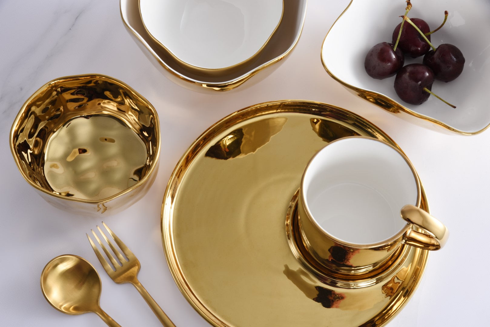 Gold Cappuccino Cup and Plate