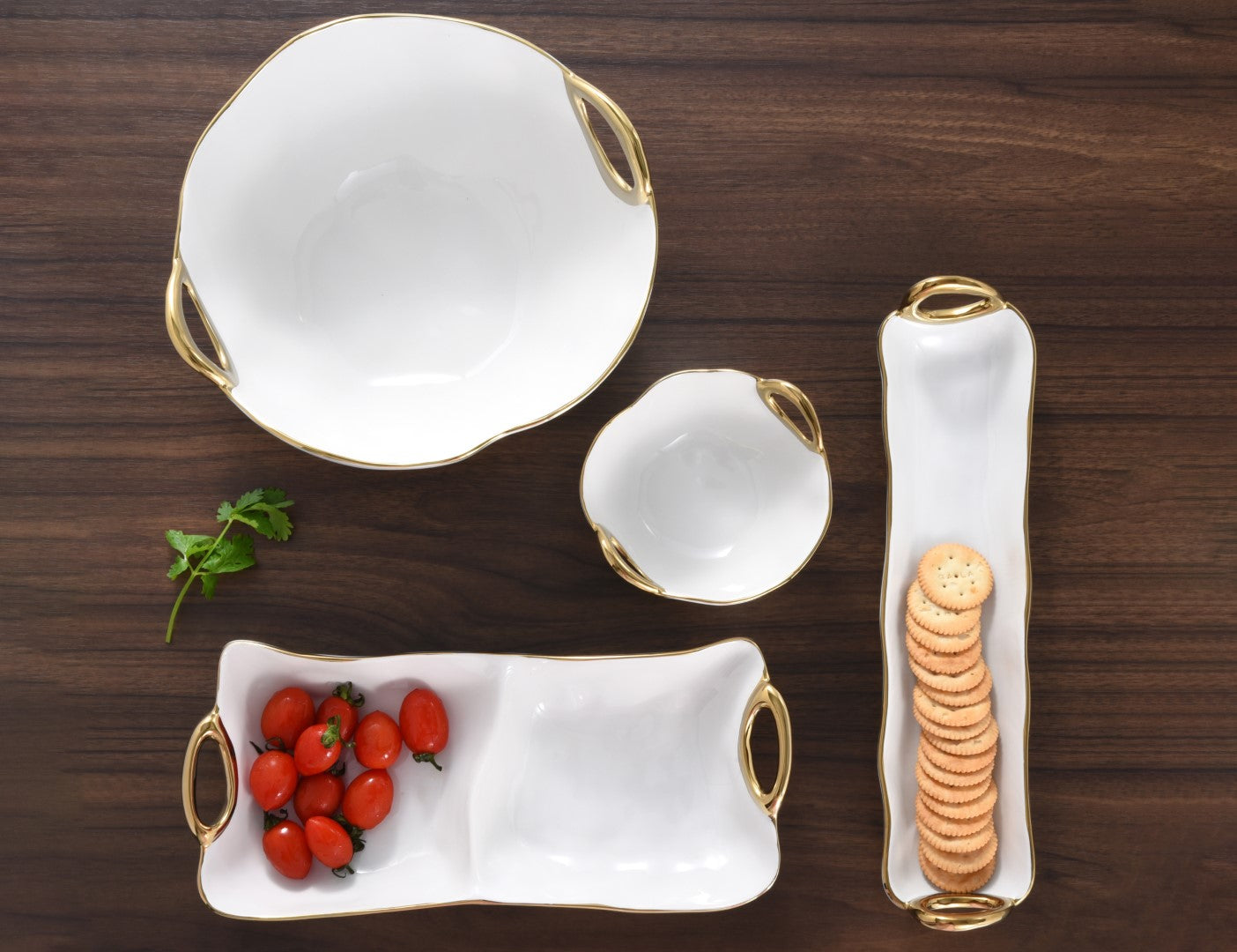 Golden Handles Snack Bowl