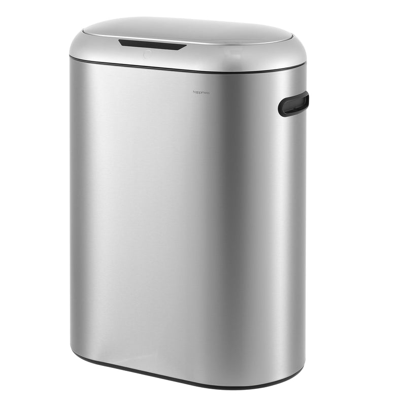 Robo Kitchen 13.2-Gallon Slim Oval Motion Sensor Touchless Trash Can with Touch Mode
