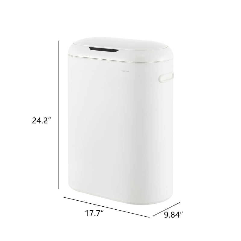Robo Kitchen 13.2-Gallon Slim Oval Motion Sensor Touchless Trash Can with Touch Mode