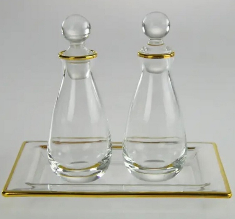 Glass Oil and Vinegar Set with Tray