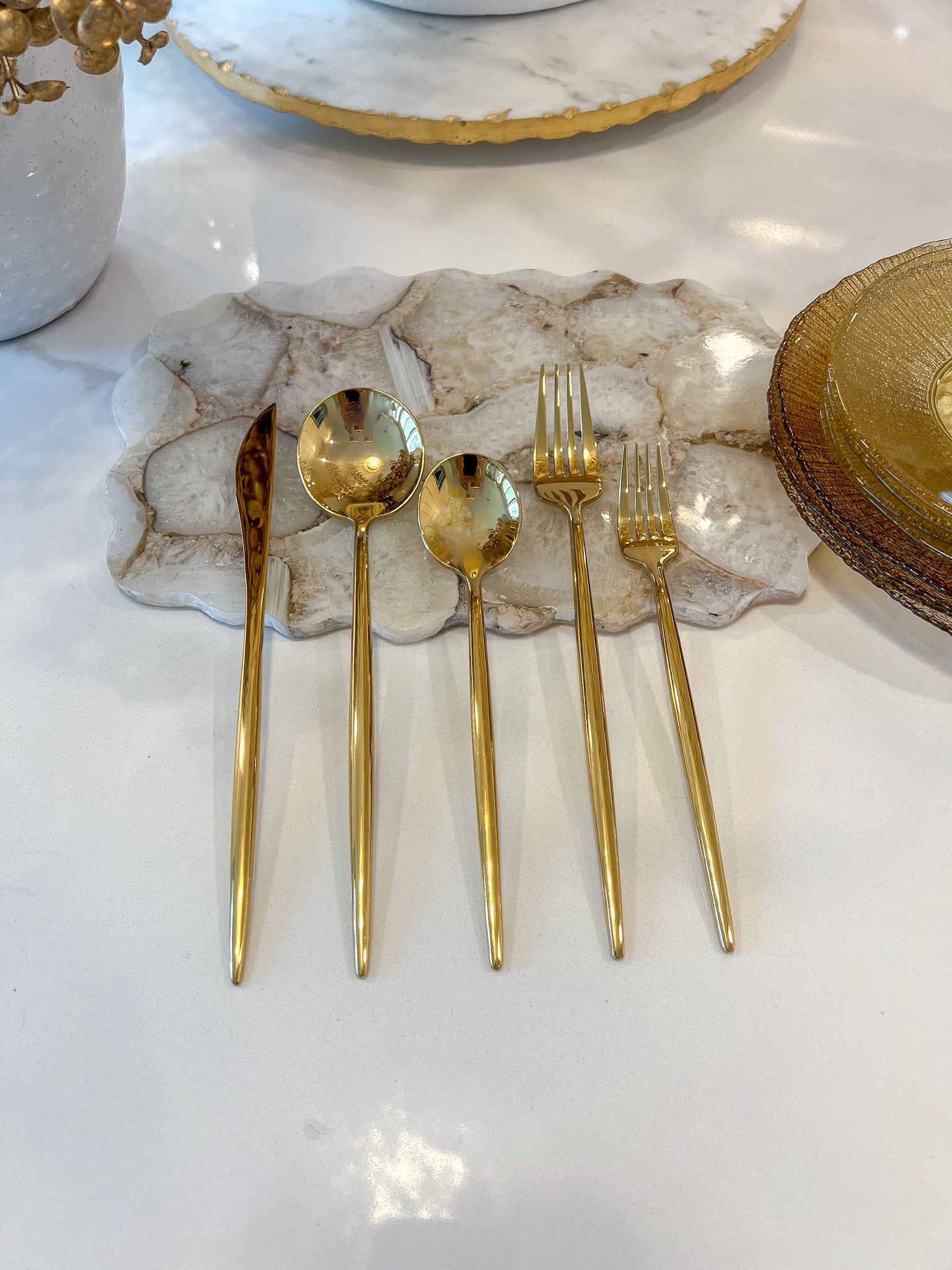 20 Pc. Flatware Set Simple Gold - Service for 4