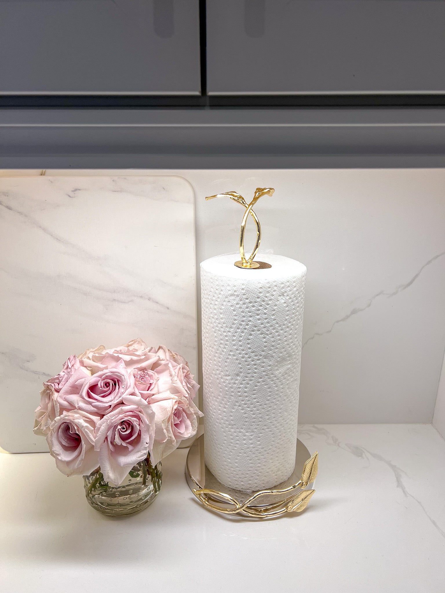 Gold Leaf Detailed Paper Towel Holder (2 Sizes)