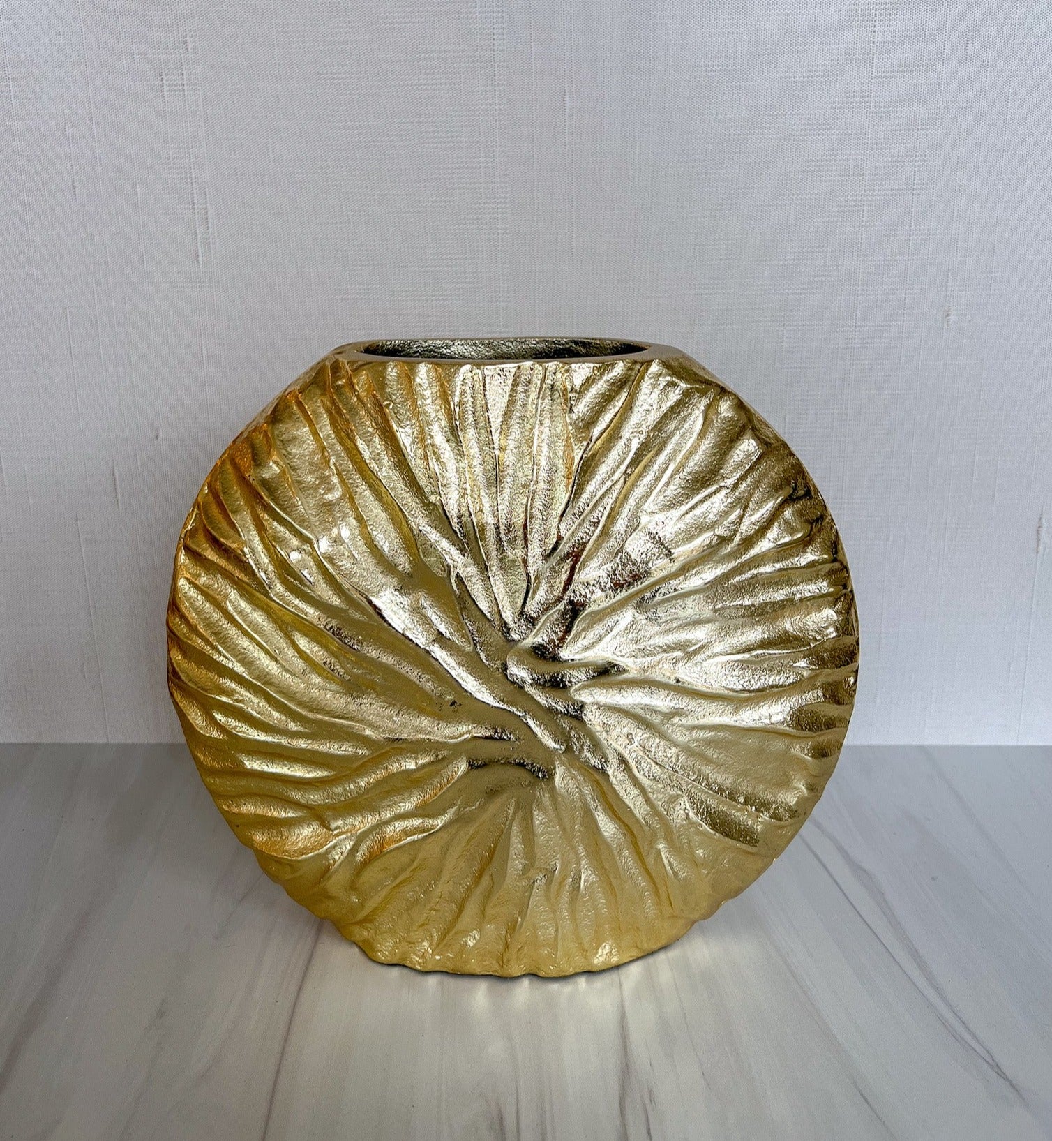 Gold Textured Metal Vase