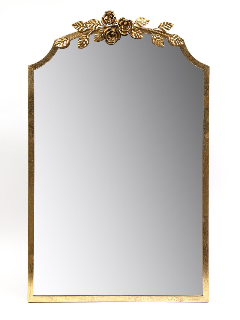 Gold Wall MIrror with Floral Details