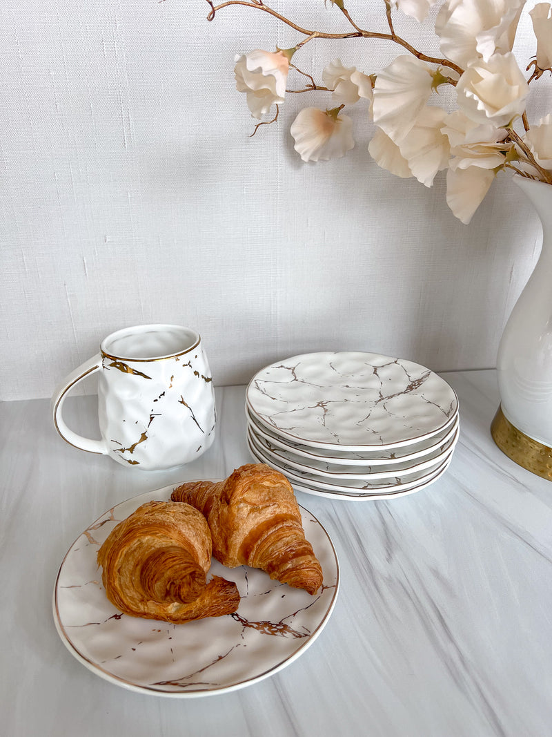 Metallic Marbled Dinnerware with Hammered Texture (Sold Separately)