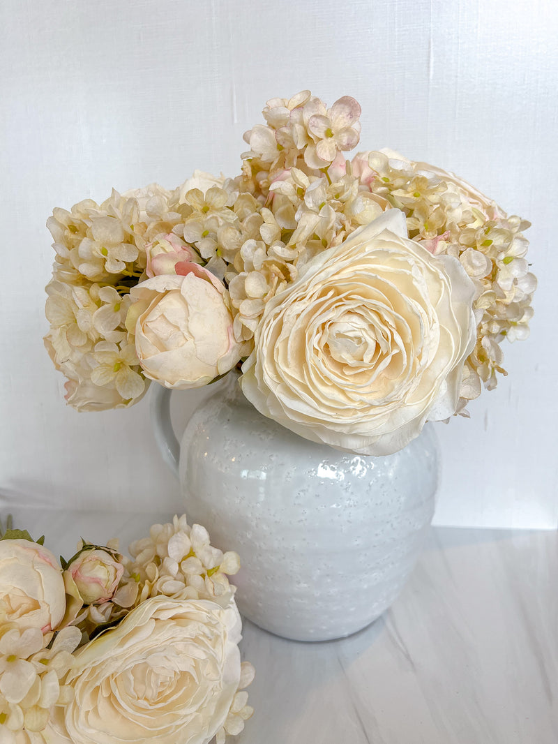 16.75" Peony and Hydrangea Bouquet (3 Colors)
