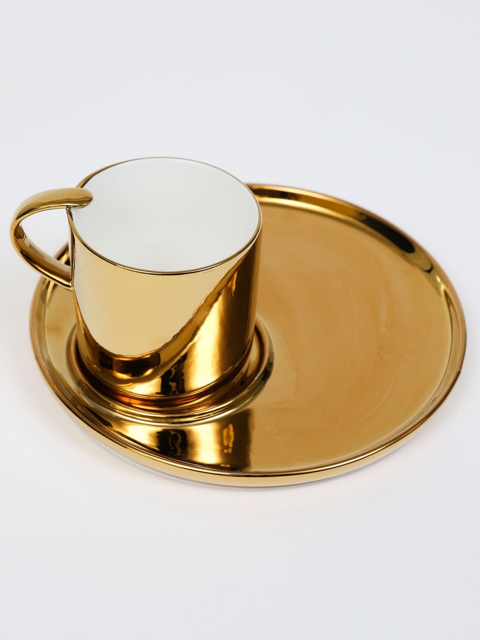 Gold Cappuccino Cup and Plate