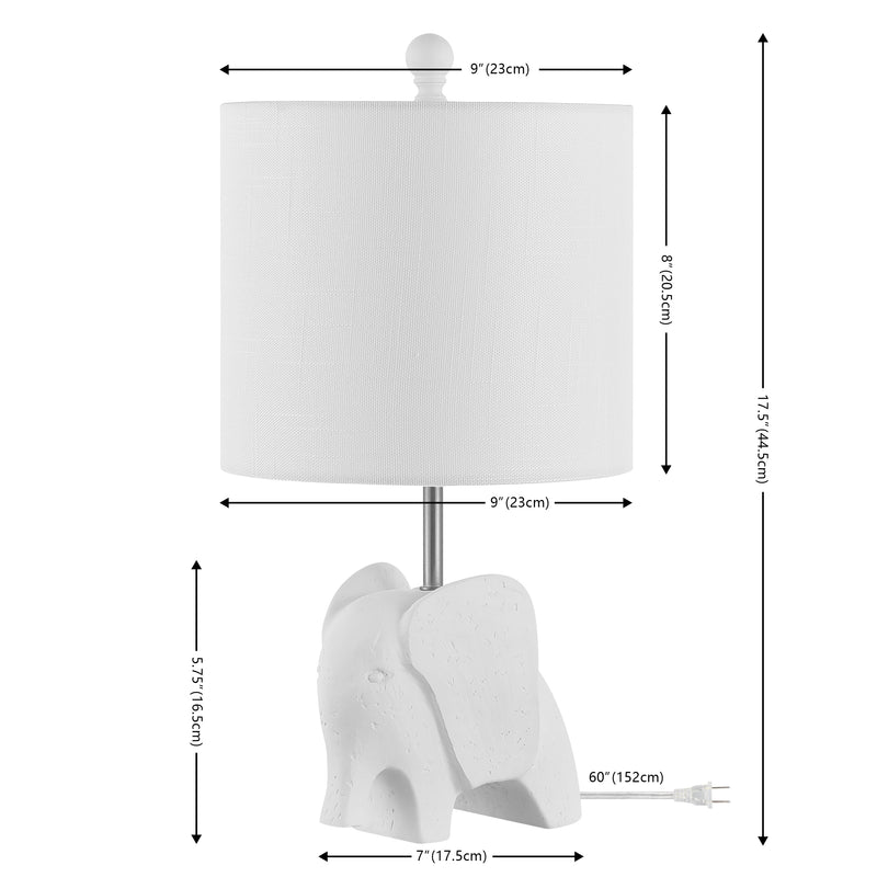 Eclectic Southwestern Resin/Iron Elephant LED Kids Table Lamp