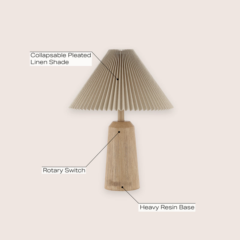Rustic Lighthouse Table Lamp with Pleated Shade