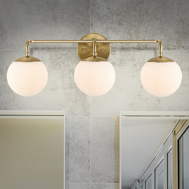 Lou Parisian Globe Metal/Frosted Glass Modern Contemporary LED Vanity Light