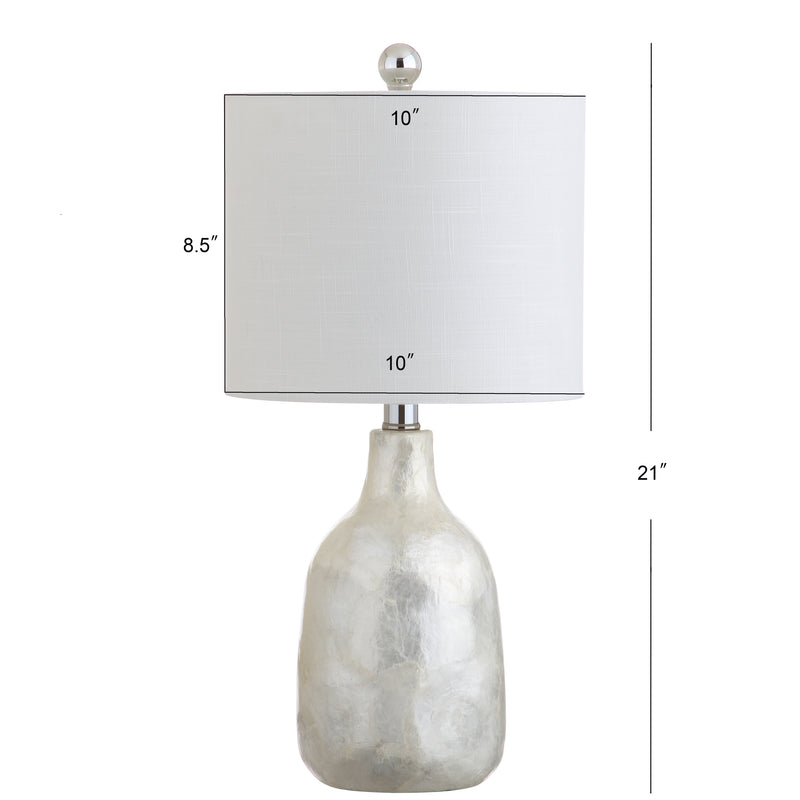 Pearl White 21" Seashell LED Table Lamp