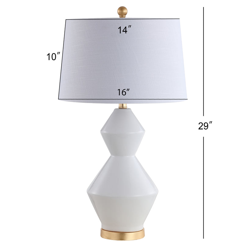 29" Geometric Diamond Ceramic/Metal Table Lamp