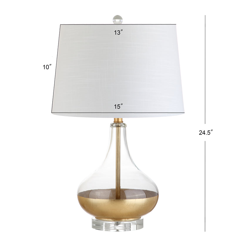 Clear and Gold  24.5" Glass LED Table Lamp