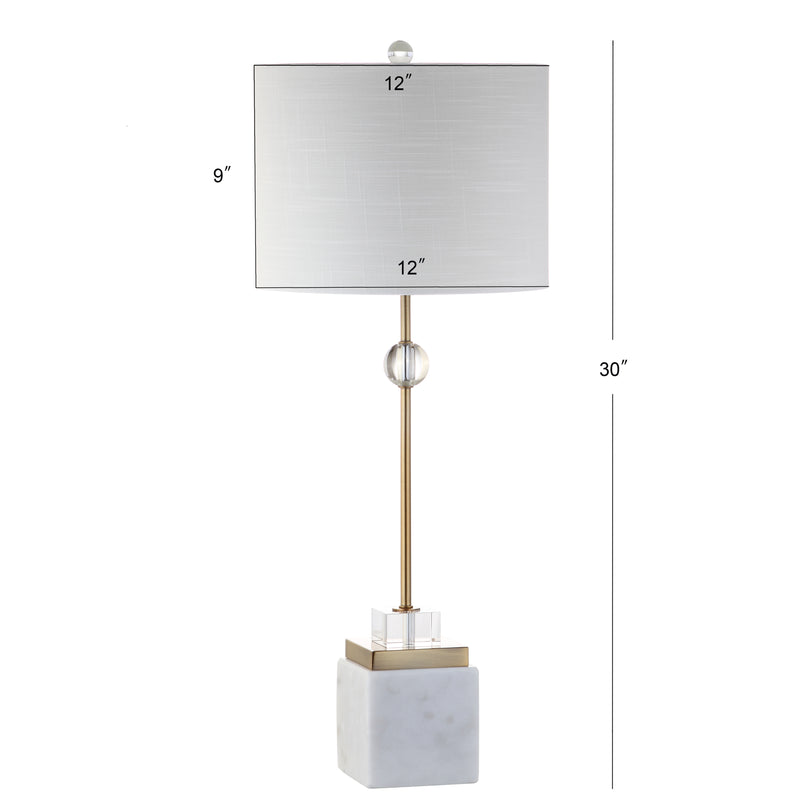 Set of 2 - 30" Marble/Crystal Table Lamp