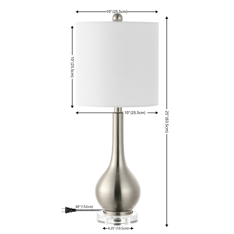 Metal/Crystal Teardrop Table Lamp