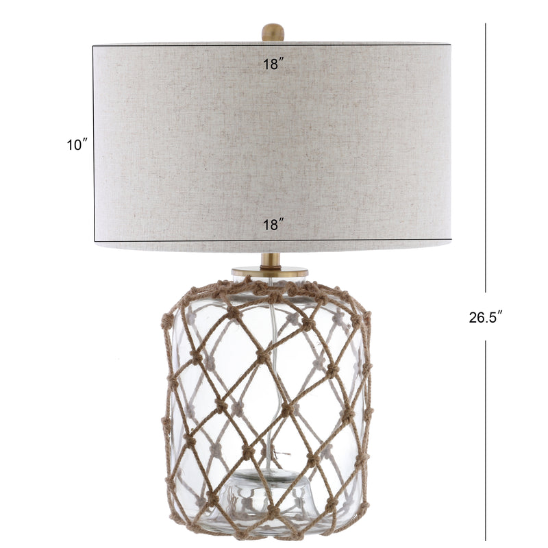 Coastal 26.5" Glass and Rope Table Lamp