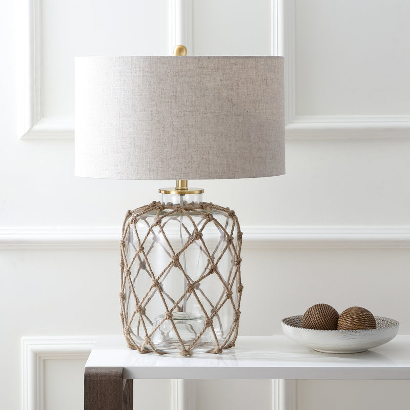 Coastal 26.5" Glass and Rope Table Lamp