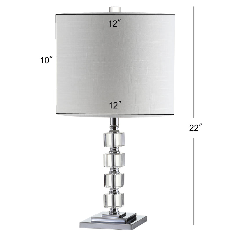Set of 2 Crystal/ Silver Metal Table Lamp