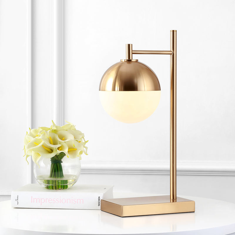 Iron/Glass Art Deco Mid Century Globe LED Table Lamp
