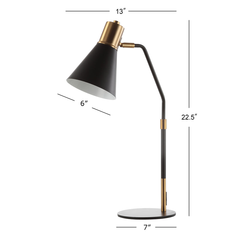 Black and Gold Metal LED Task Lamp
