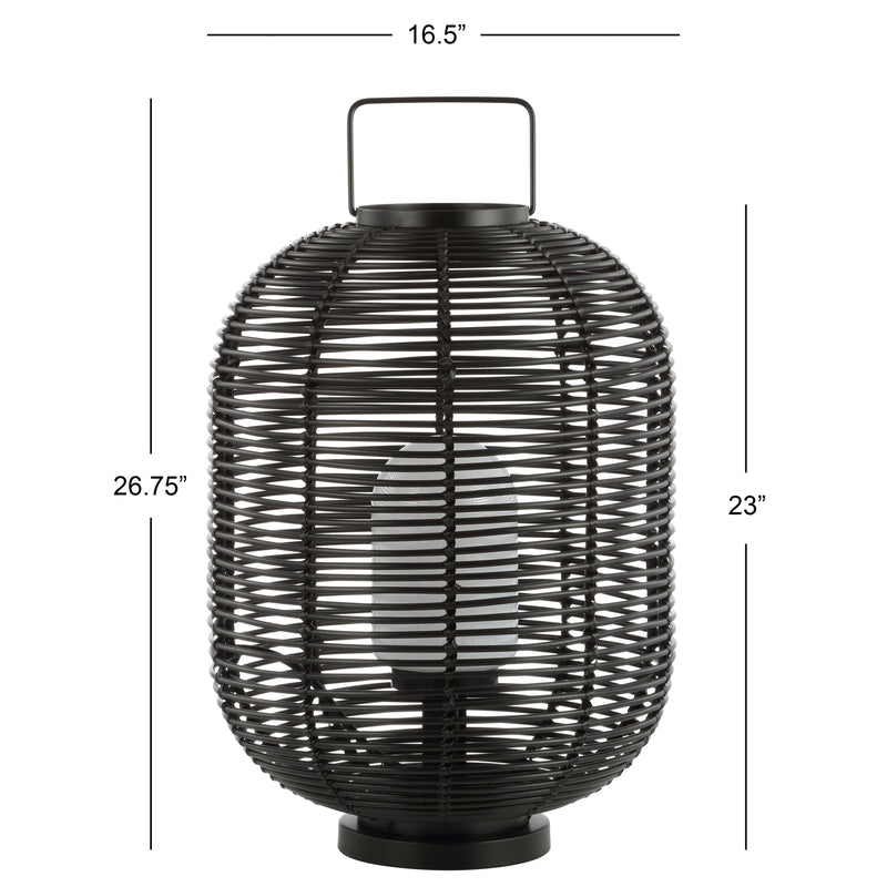 Kiera 26.7" Outdoor Woven Oval LED Lantern