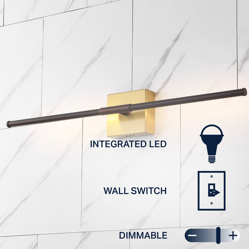 Rianna 28" Dimmable Integrated LED Metal Wall Sconce