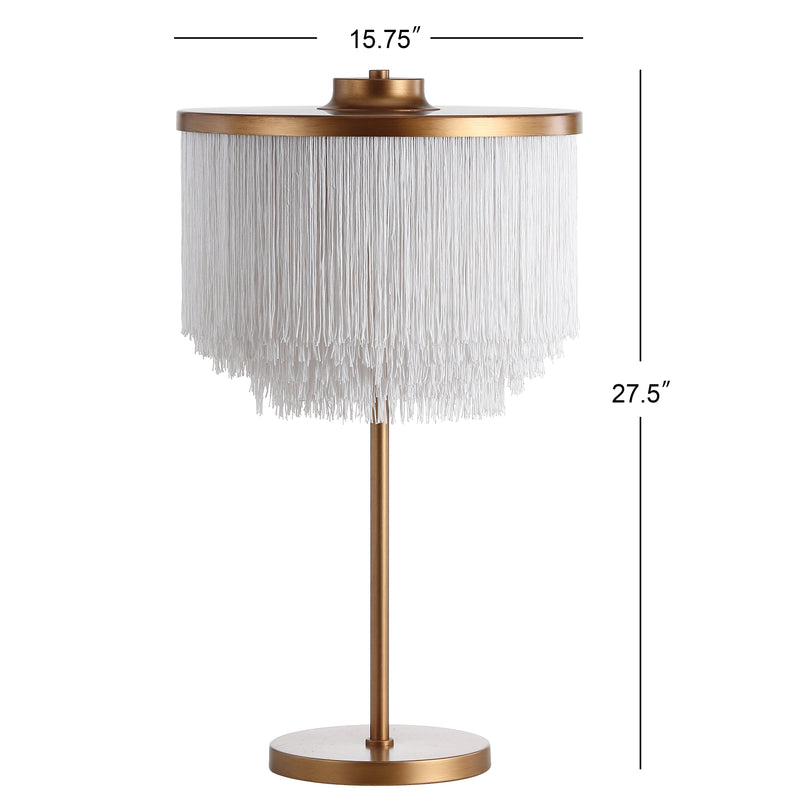 Fringed/Metal LED Table Lamp