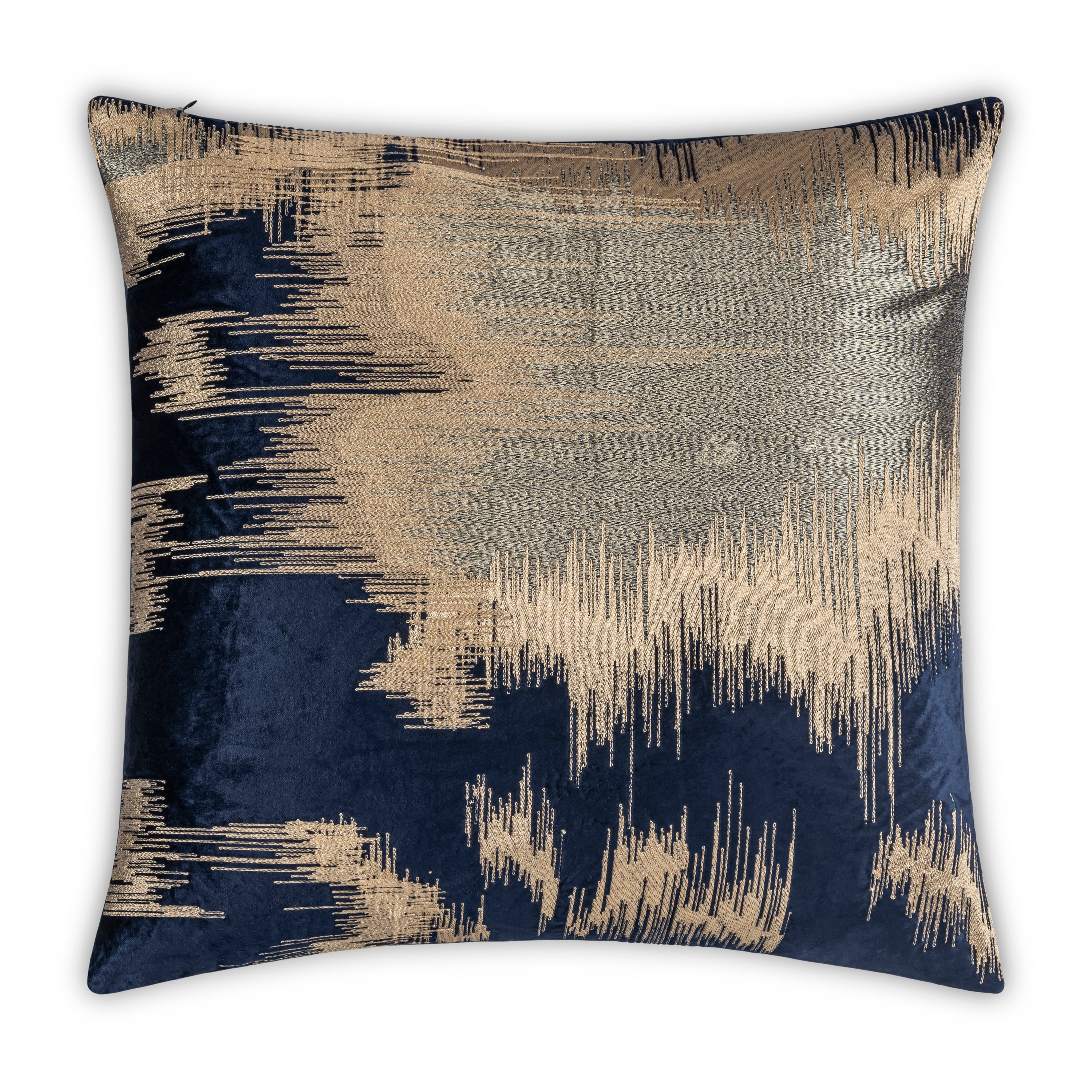 Layla Navy Gold Embroidered Pillow