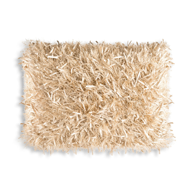 Logan Cream Woven Shaggy Lumbar Pillow