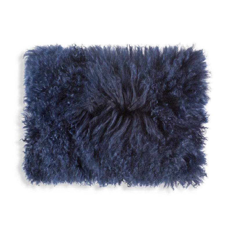 Luna Navy Fur Lumbar Pillow