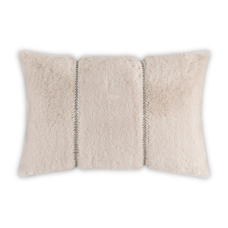 Lux Beige Fur Lumbar Pillow