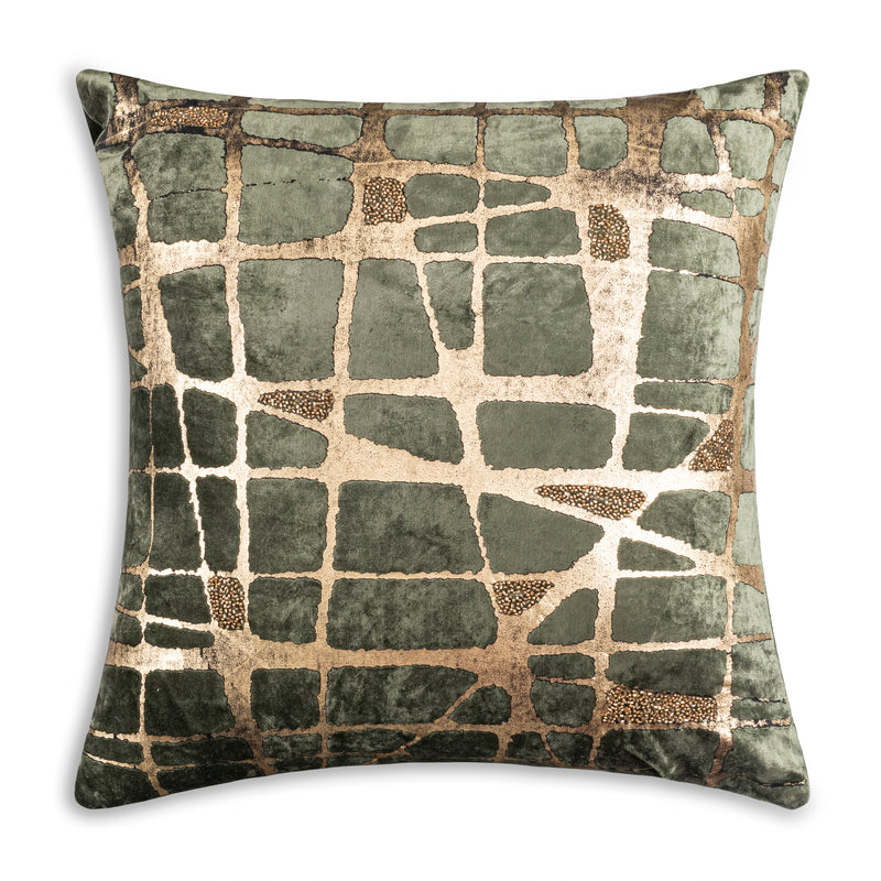 Mila Abstract Green Gold Pillow