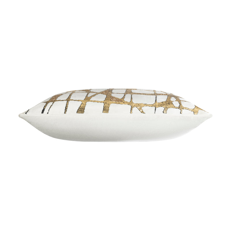 Mila Abstract Ivory Gold Pillow