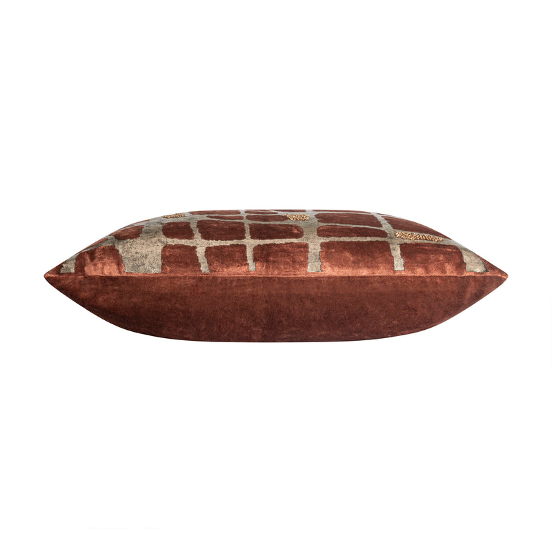 Mila Abstract Rust Gold Pillow