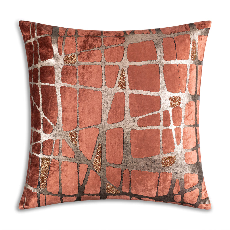 Mila Abstract Rust Gold Pillow