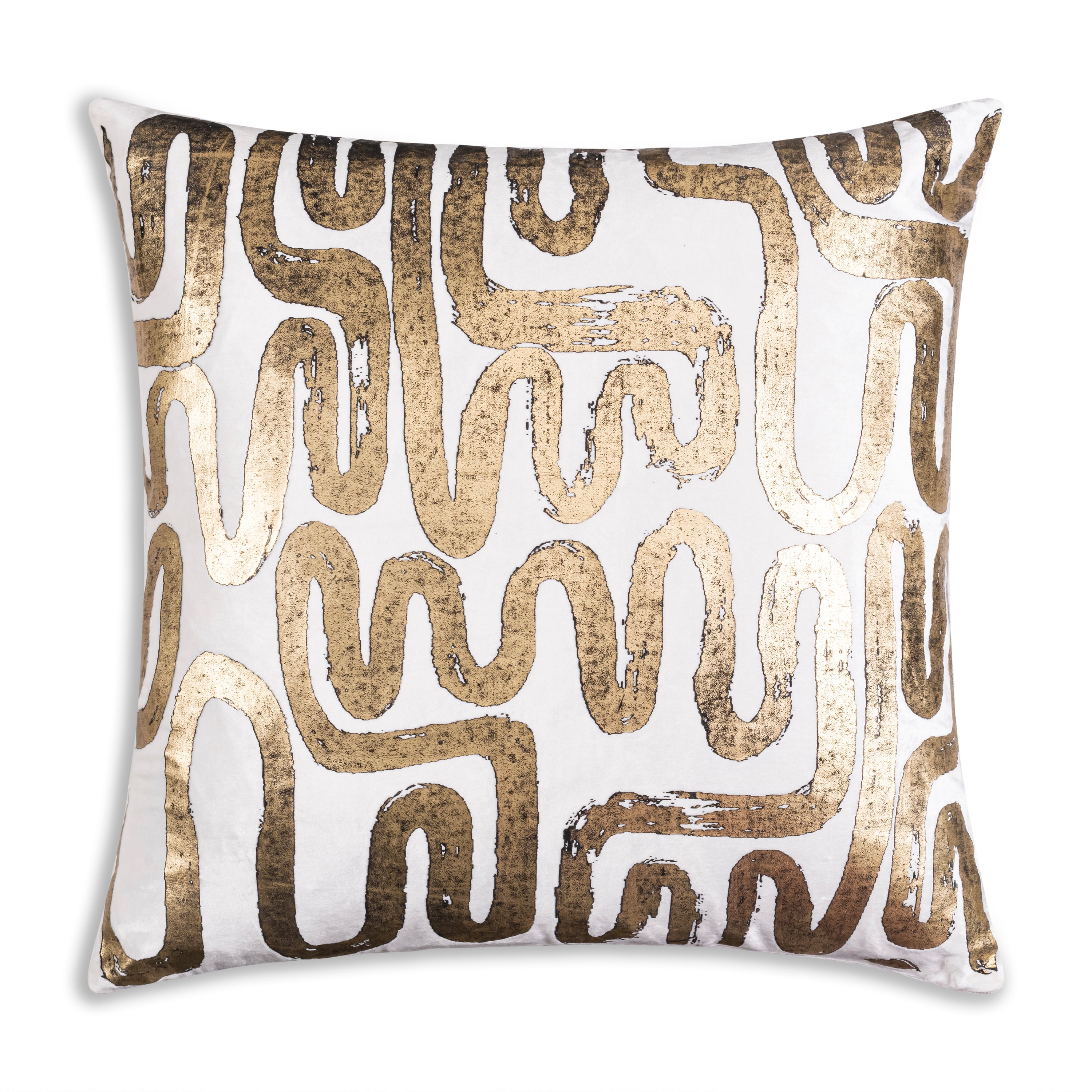 Mila Circular Abstract Ivory Gold Pillow