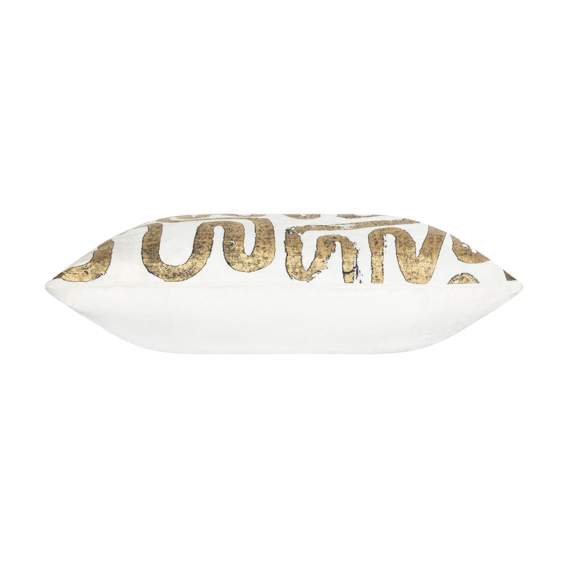 Mila Circular Abstract Ivory Gold Pillow