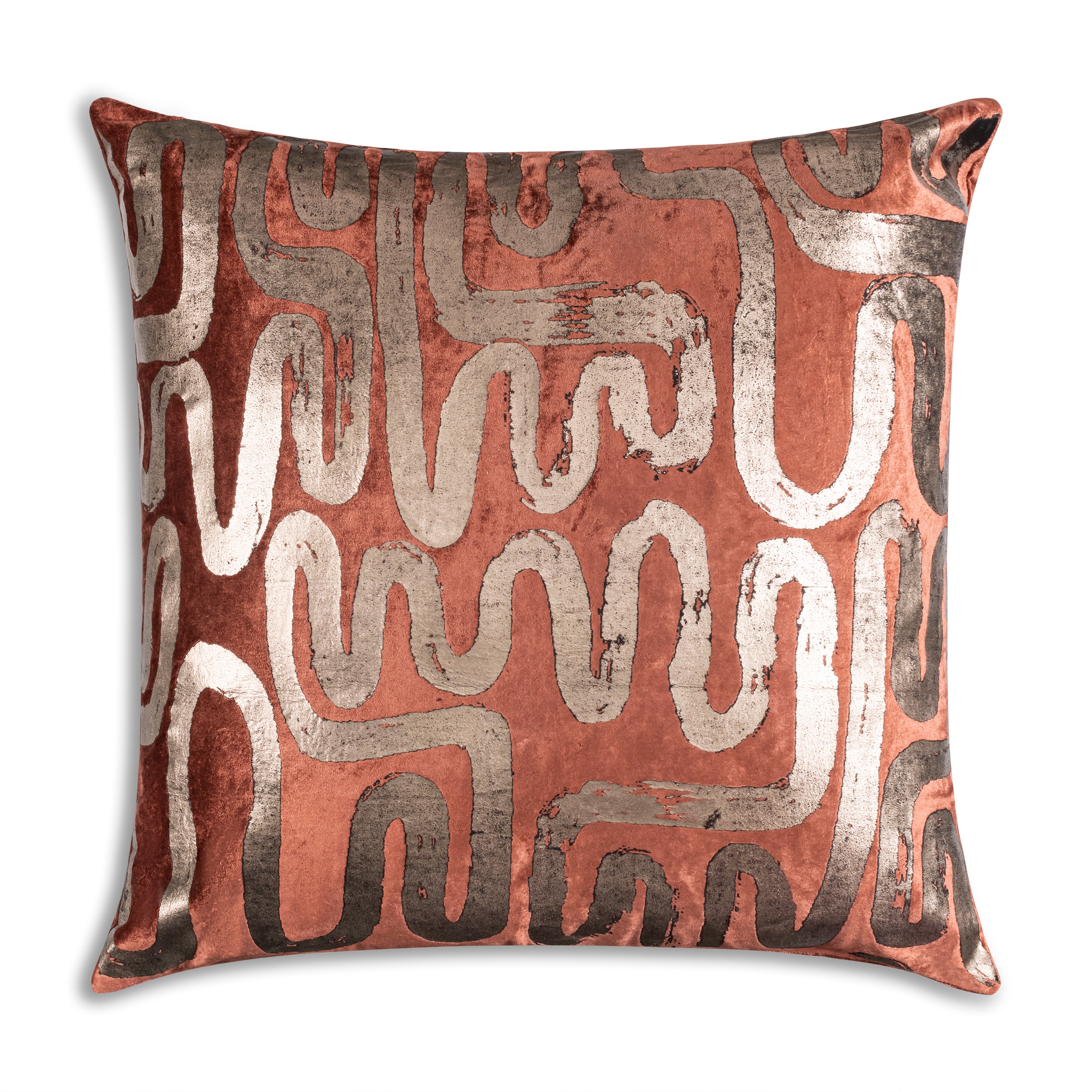 Mila Circular Abstract Rust Gold Pillow