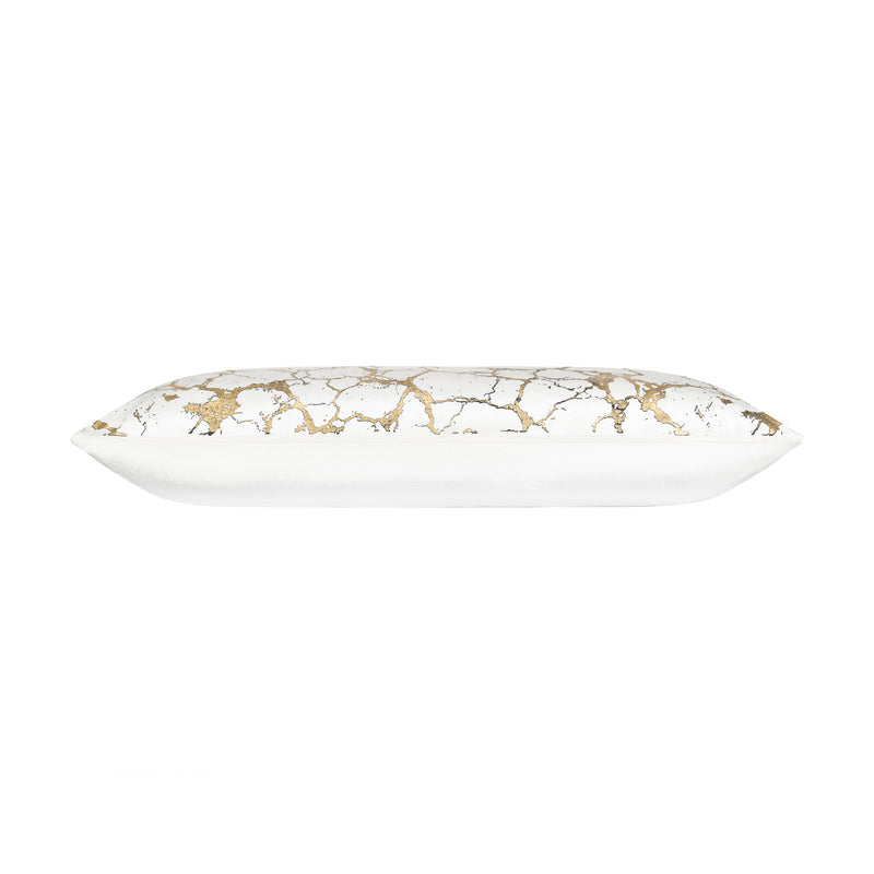 Mila Crackle Abstract Ivory Gold Pillow