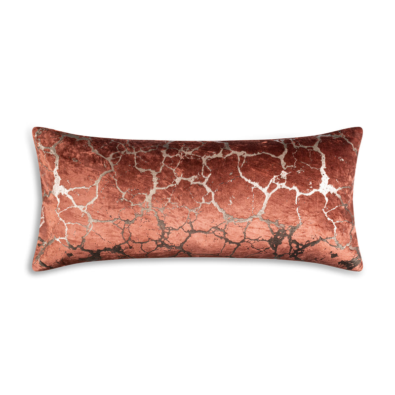 Mila Crackle Abstract Rust Gold Pillow
