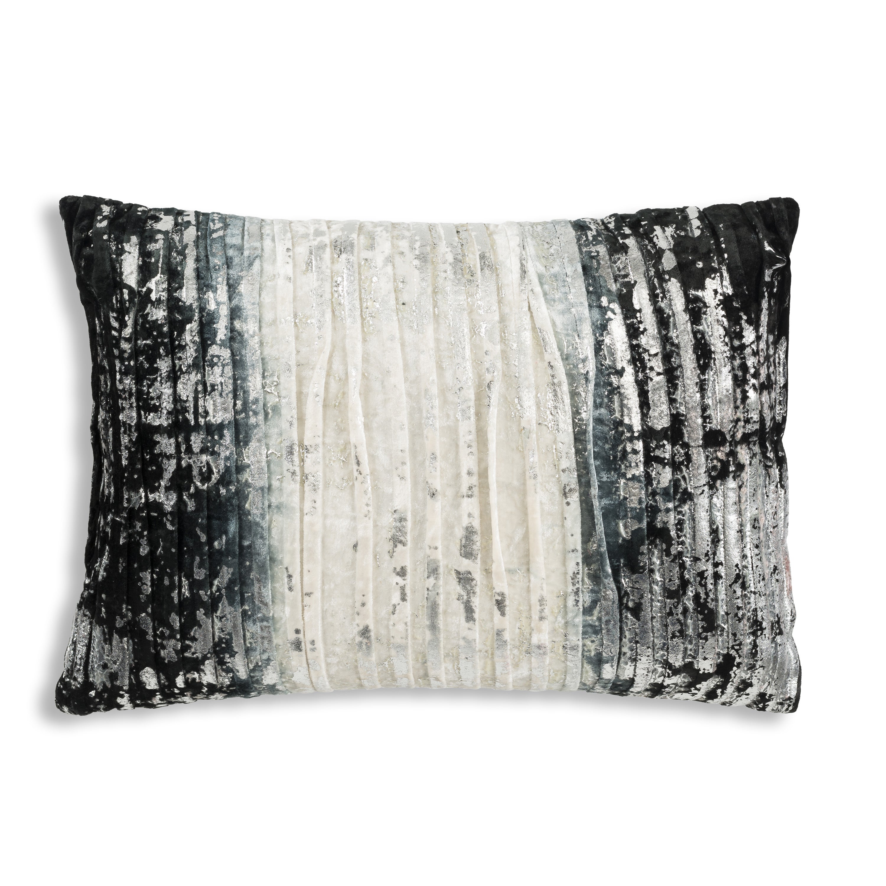 Milo Black Pleated Ombre Lumbar Pillow