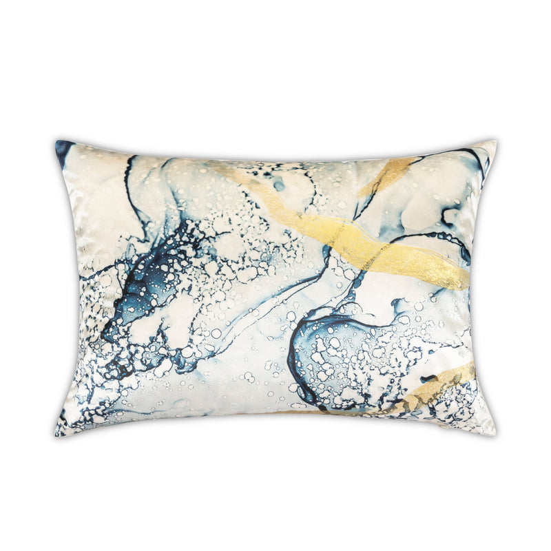 Noor Blue and Gold Lumbar Pillow