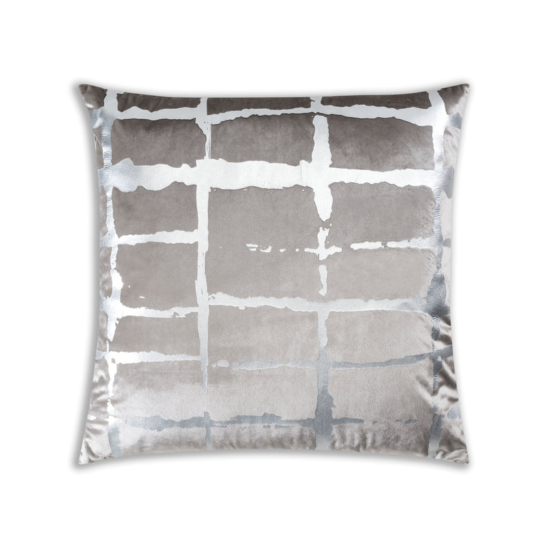 Oslo Grey And Silver Velvet Pillow